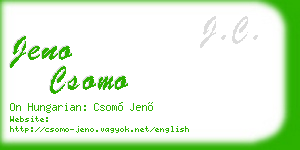 jeno csomo business card